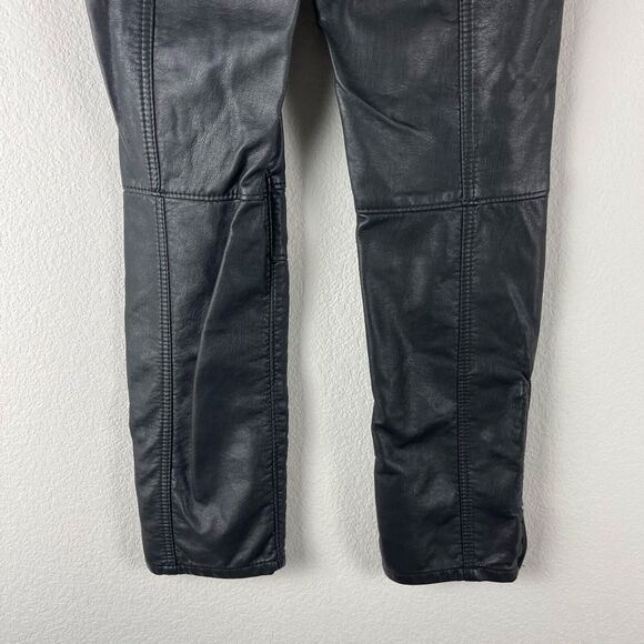 Free People Kaelin Moto Skinny Pant Womens 2 Black Faux Leather High Rise NWT - Picture 9 of 12